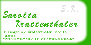 sarolta krattenthaler business card